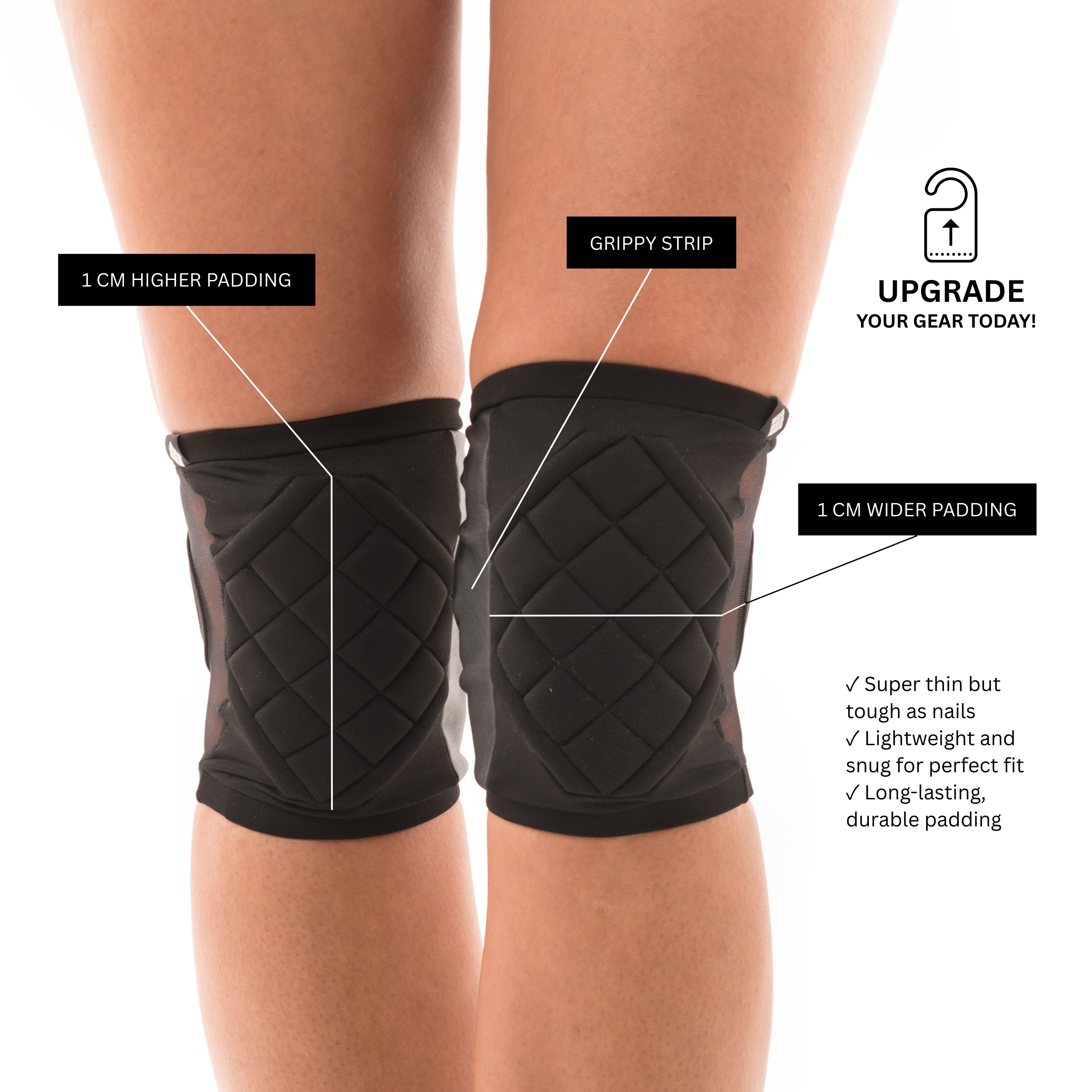 Poledancerka HIGHLINE knee pads© BLACK with pocket