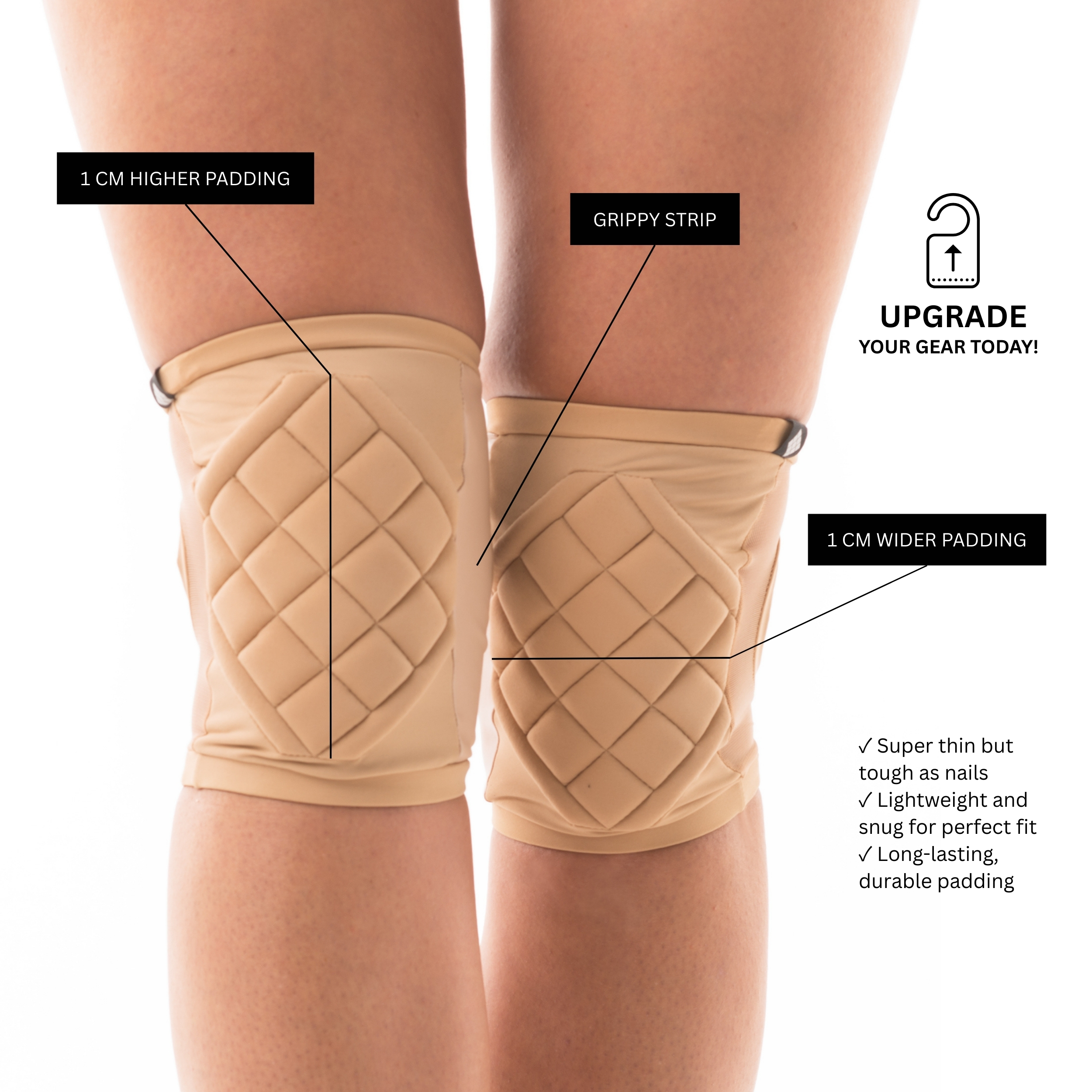 Poledancerka HIGHLINE knee pads© NUDE 01 with pocket ECONYL®